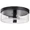Nuvo Clarksville - 15 Inch Flush Mount - Matte Black with Clear Glass 60/8065 - alternate 1